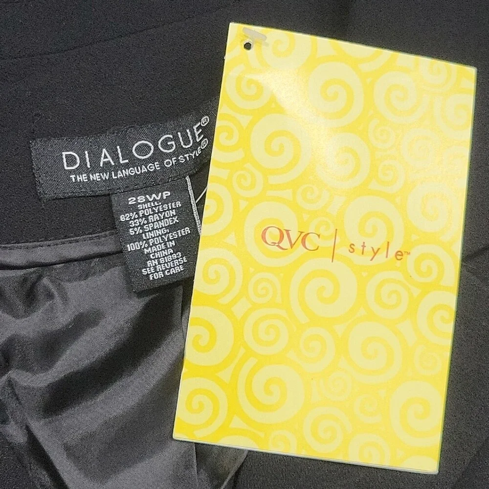 Dialogue Womens Crepe Button Jacket w Pockets Petite 28WP Plus Size 3X Black